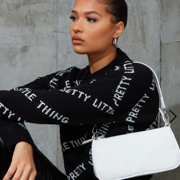 PRETTY LITTLE THING: Black Knitted Sweater - Picture 4 of 9